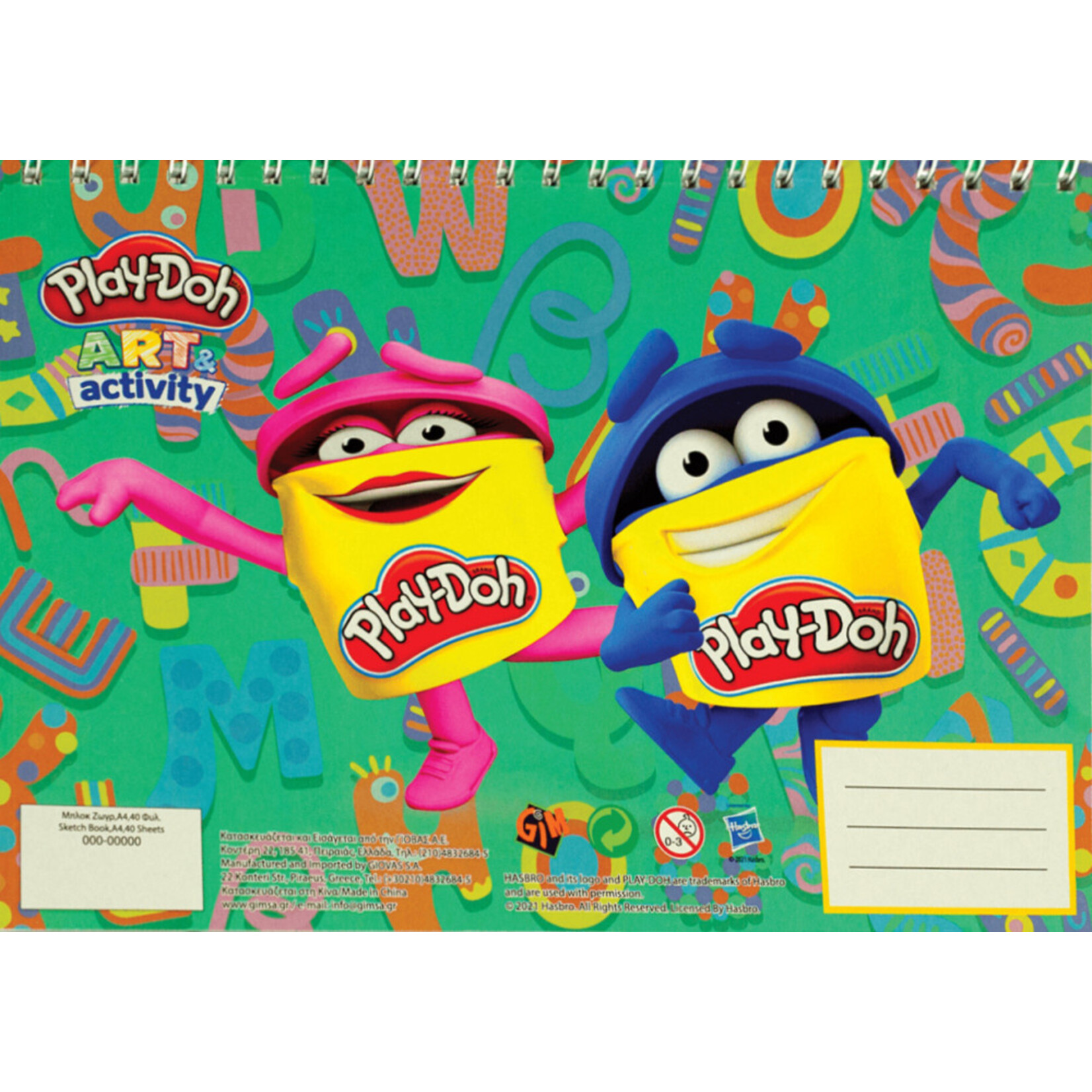 Play-Doh A/4 Spiral-Skizzenbuch 40 Blatt
