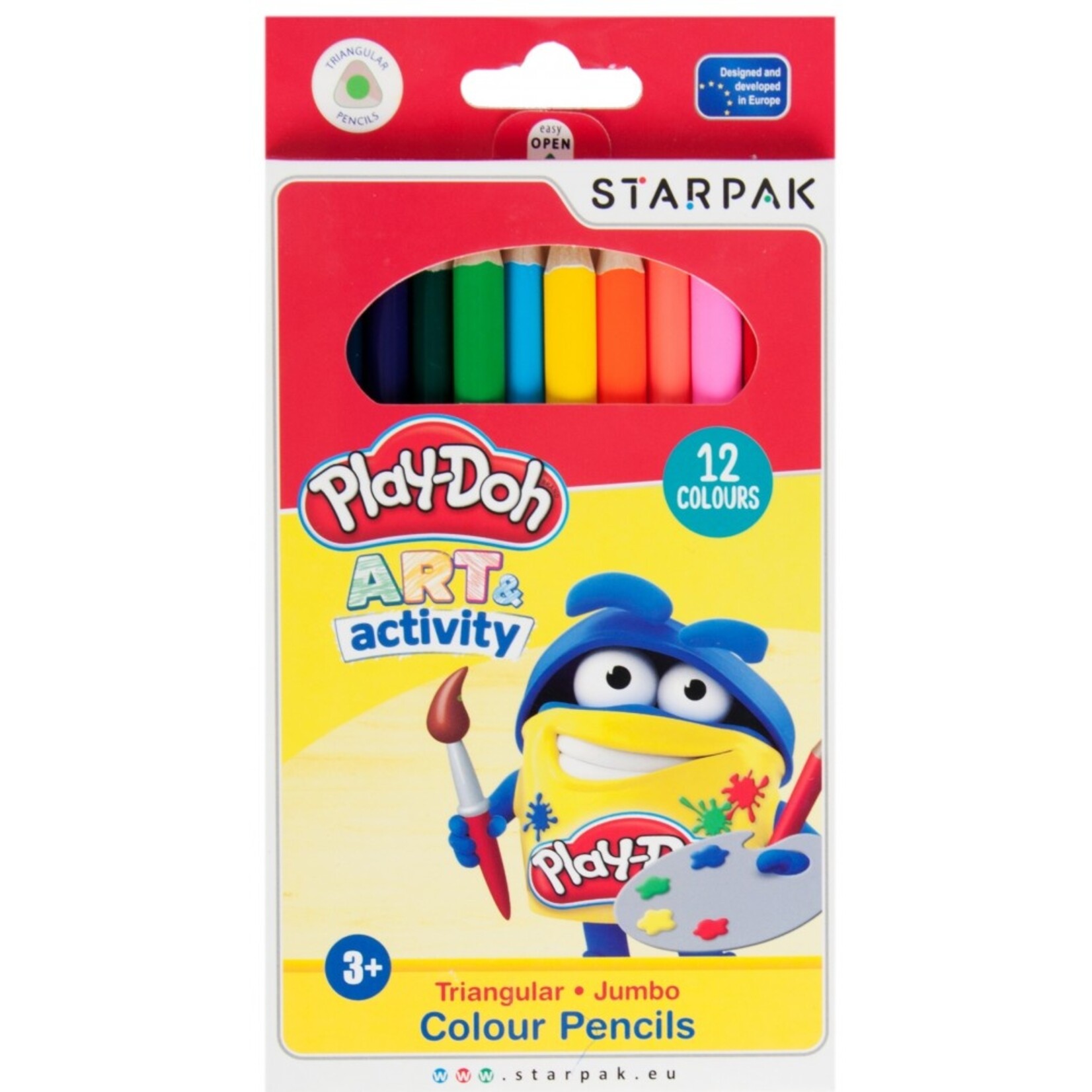 Play-Doh Jumbo Dreieckige Farbstifte 12 Stück