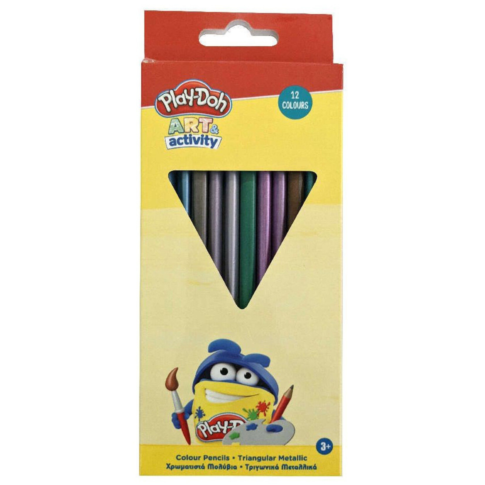 Play-Doh Metallic, Dreieckige Farbstifte 12 Stück