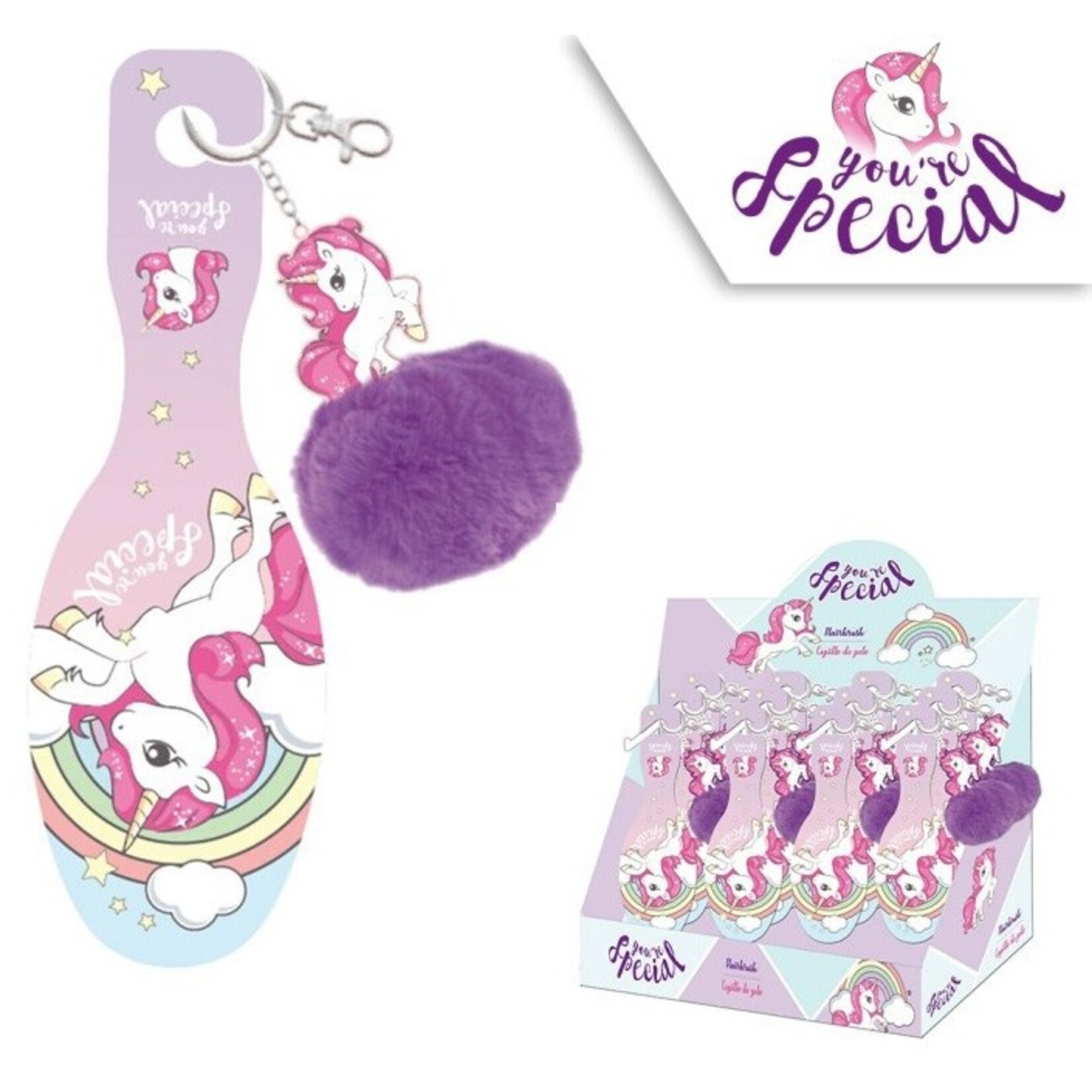Einhorn Haarbürste mit Cheerleader-Dekoration