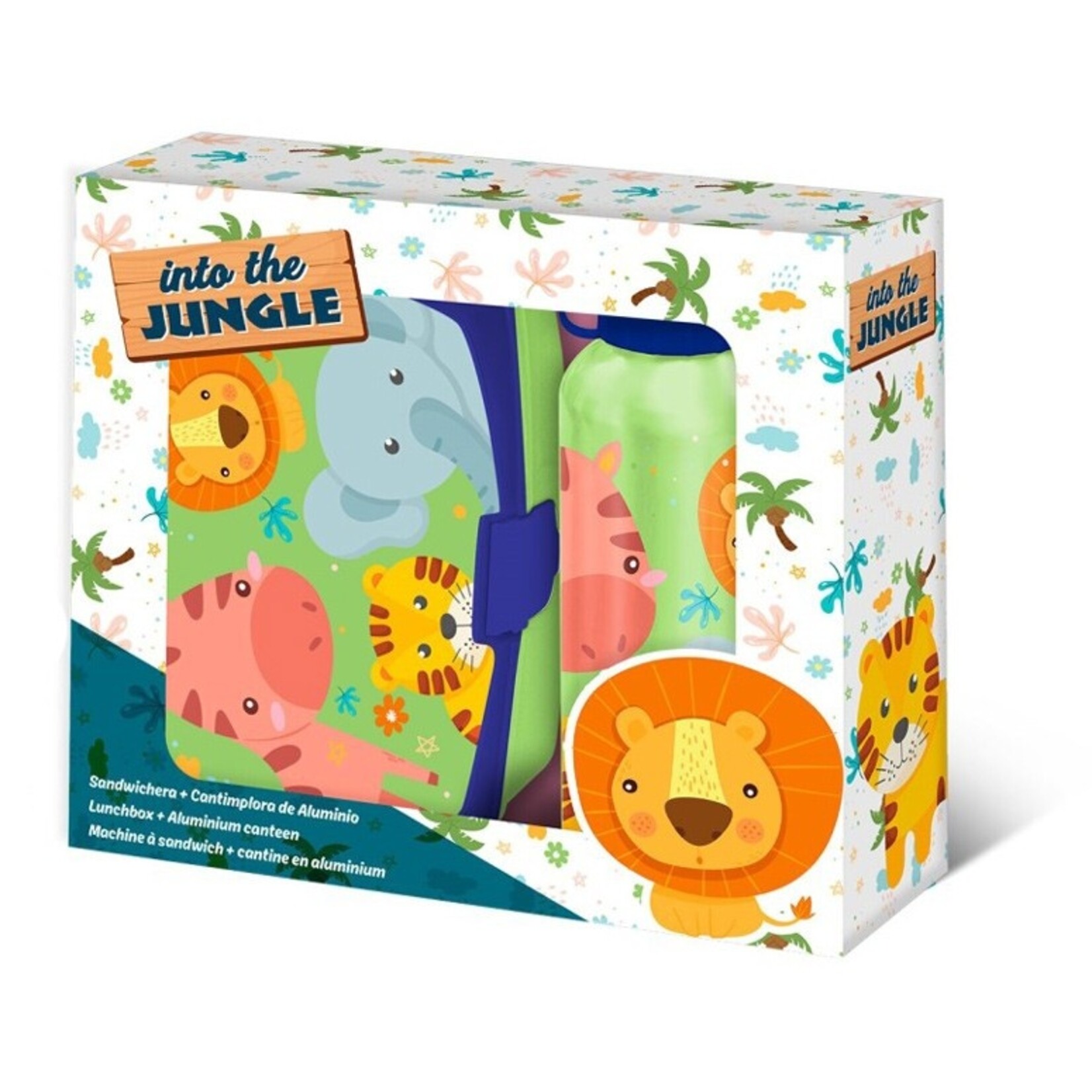 Jungel Sandwich Box + Aluminium Flasche Set