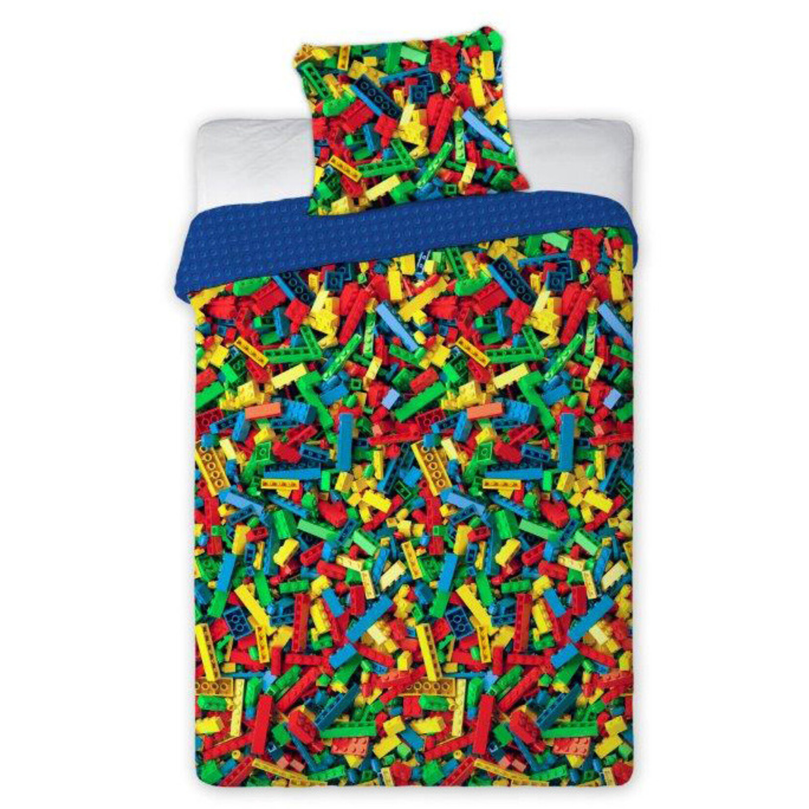 Ziegel, Lego gemusterte Bettwäsche Blue 140—200cm, 70—90 cm
