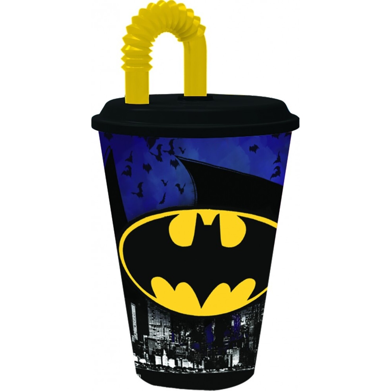Batman Trinkglas mit Trinkhalm (430 ml)