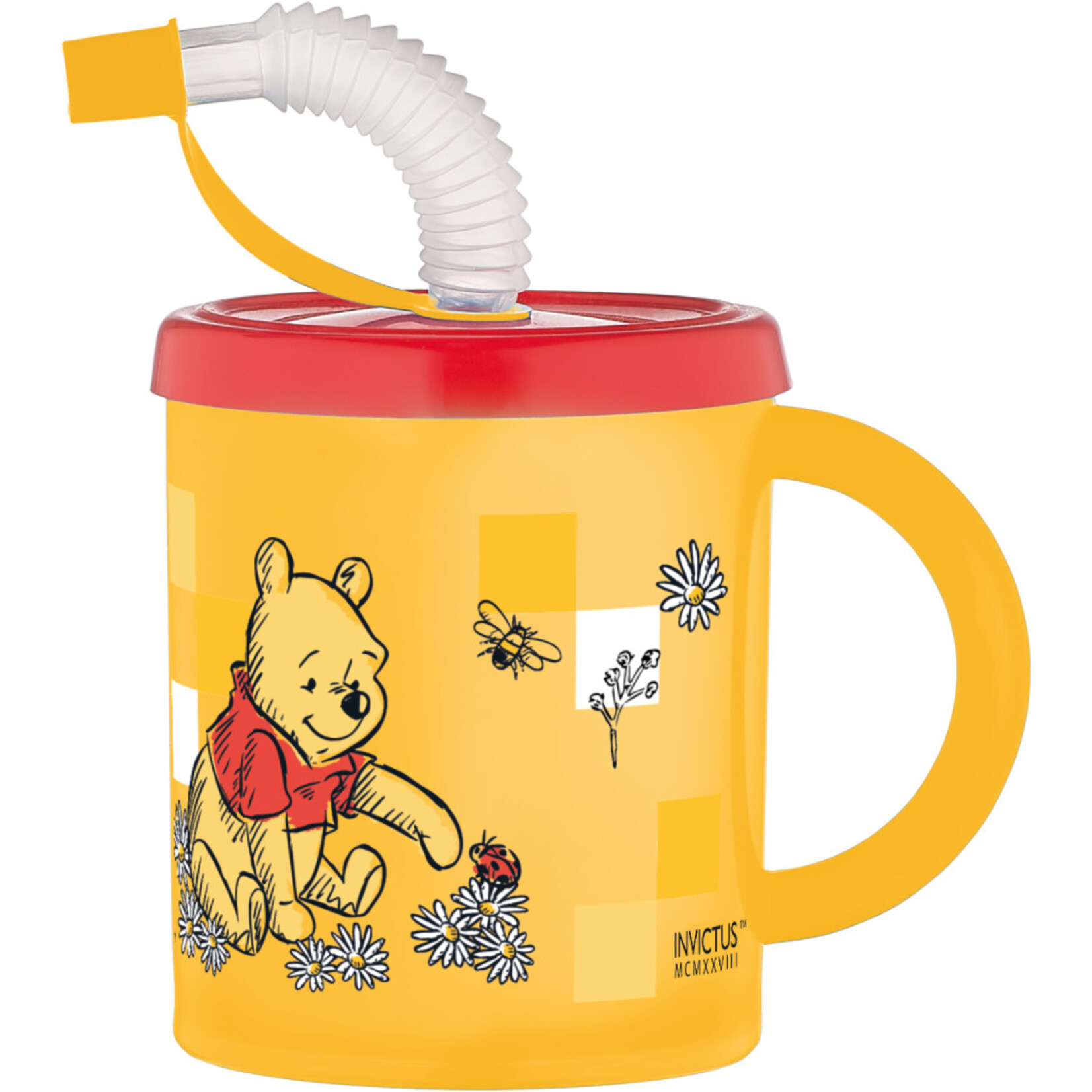 Disney Winnie the Pooh Disney Winnie Puuh Trinkbecher mit Strohhalm aus Kunststoff 210ml