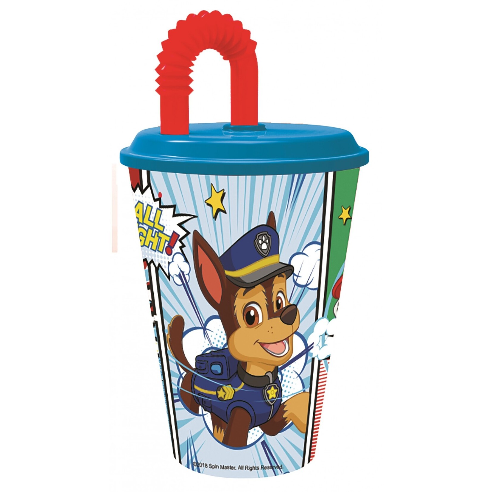 Paw Patrol Paw Patrol Trinkglas mit Trinkhalm (430 ml)