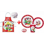 Disney Minnie, Mickey Weihnachten Kind Schürze und Besteckset, mikrowellengeeignet Plastik