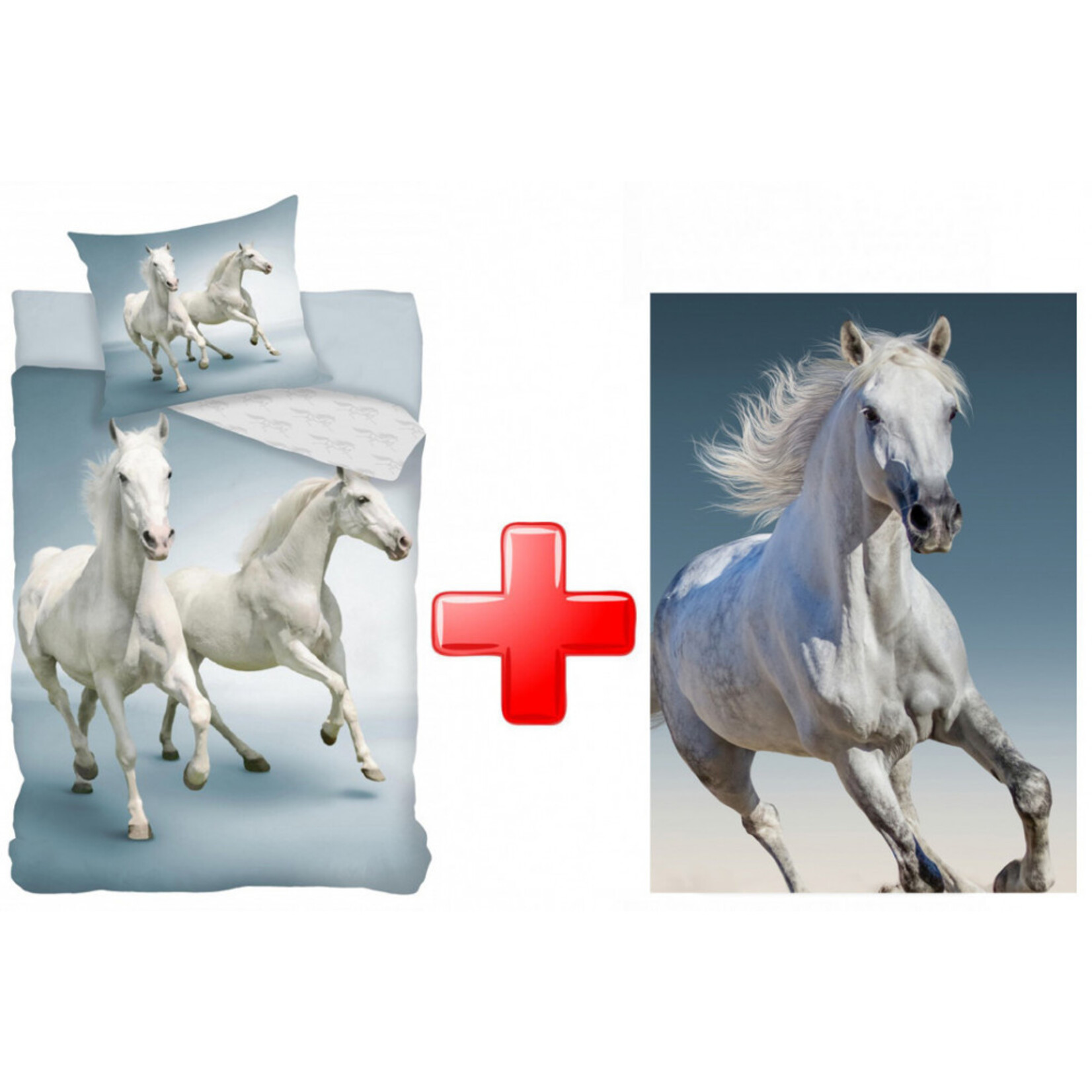 Pferd Bettwäsche Fleecedecke set