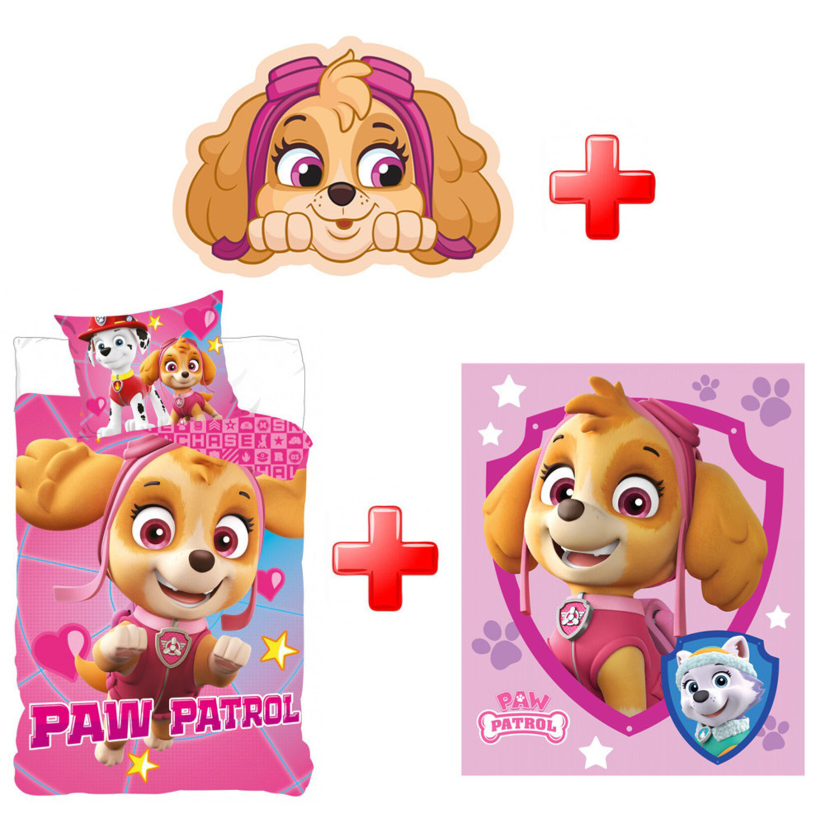 Paw Patrol Paw Patrol Bettwäsche, Fleecedecke und Formkissen set