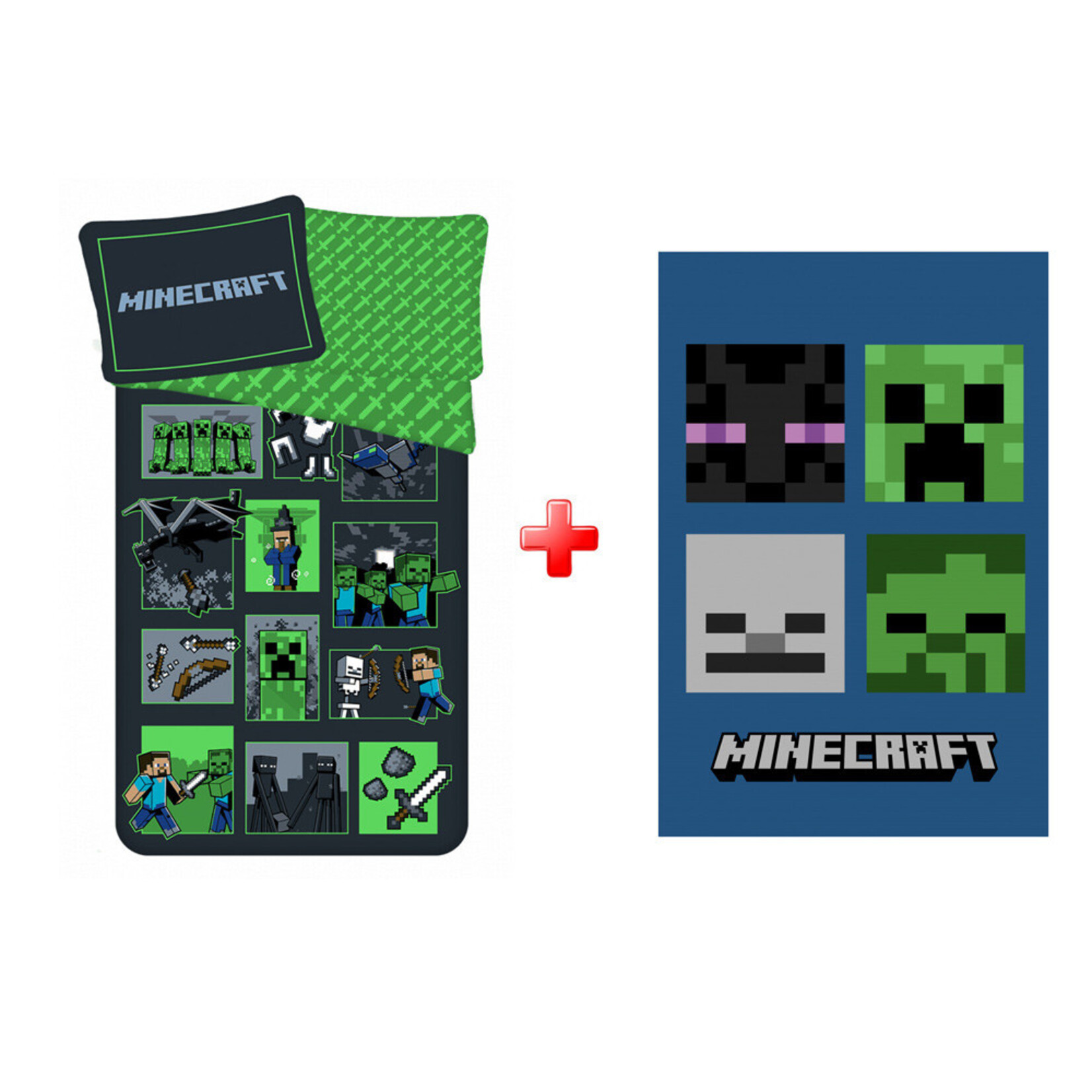 MINECRAFT Minecraft Bettwäsche Fleecedecke set