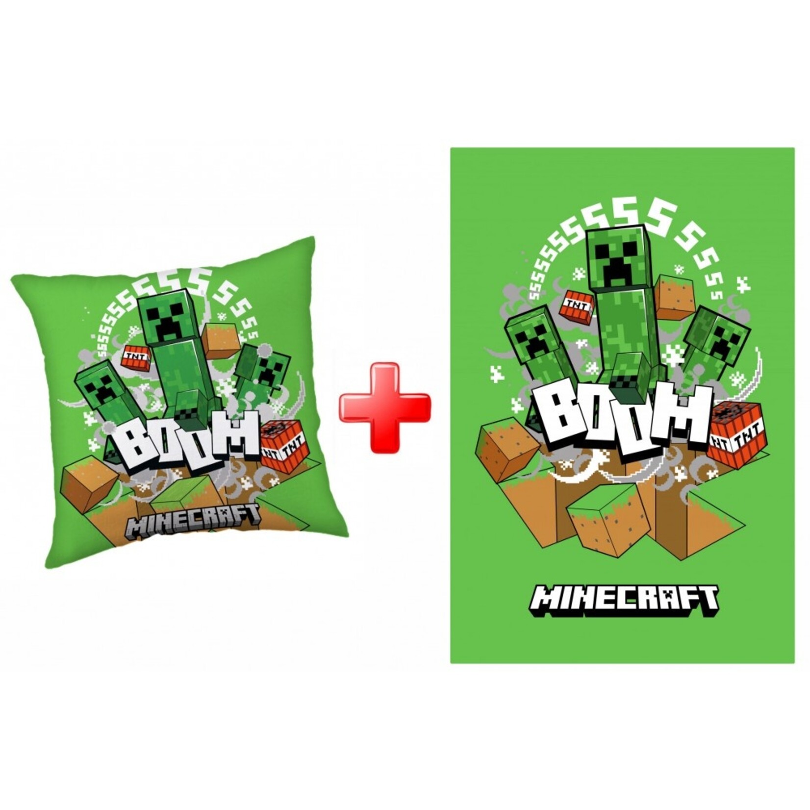 MINECRAFT Minecraft Fleecedecke und Kopfkissen set