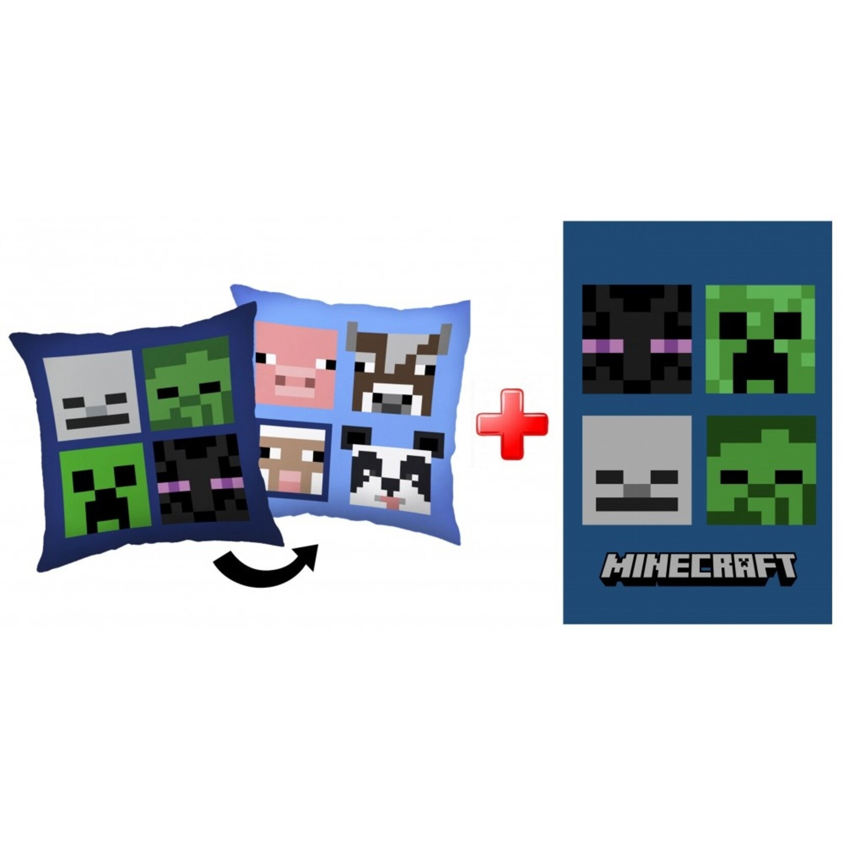 MINECRAFT Minecraft Fleecedecke und Kopfkissen set