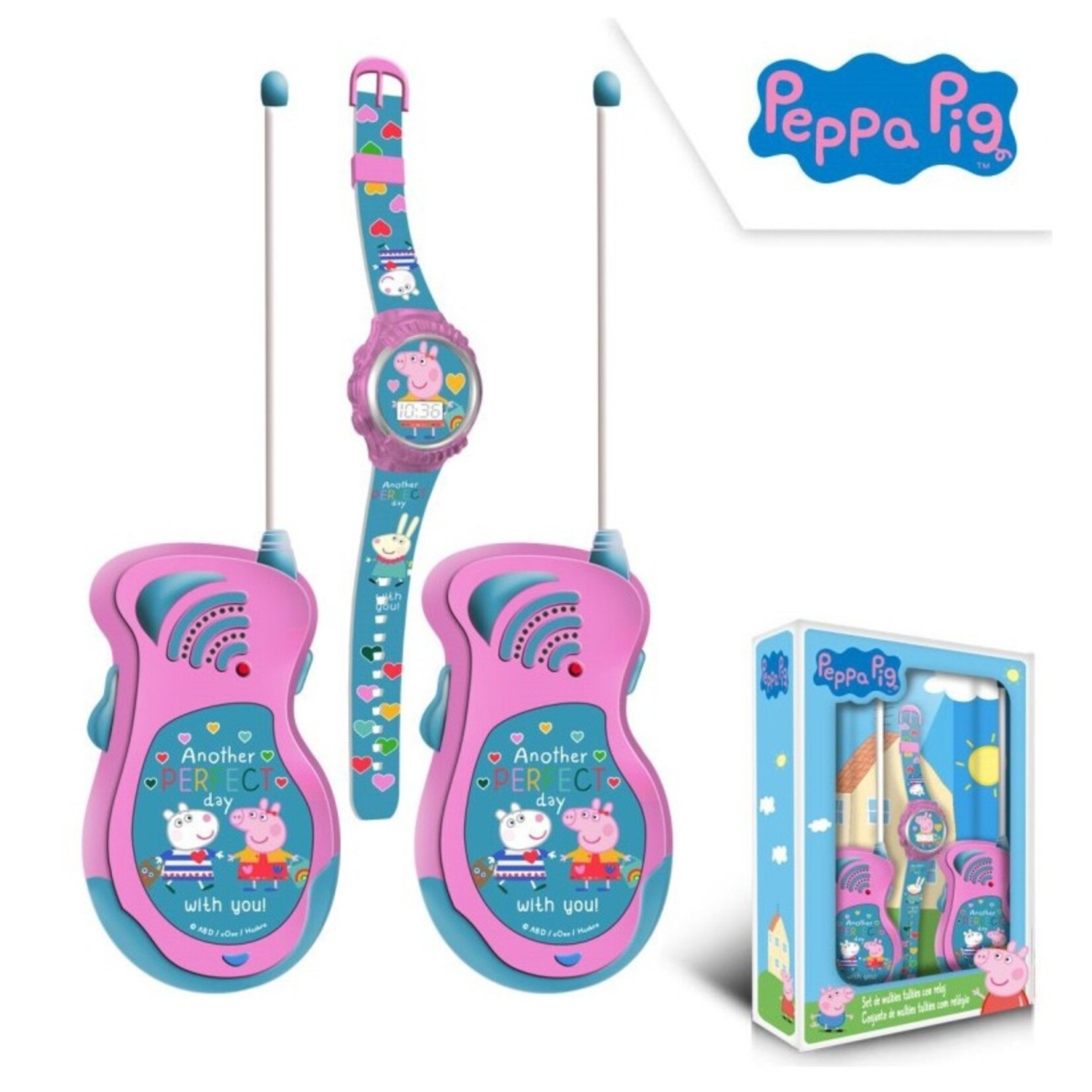 Peppa Wutz Walkie Talkies + Digital Uhr Set