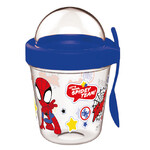 Spiderman Spidey Becher mit Snack-Behälter Deckel und Löffel