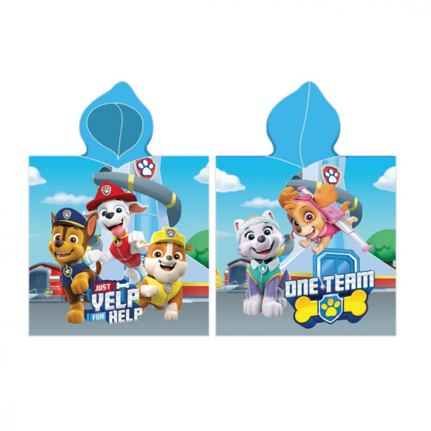 Paw Patrol Paw Patrol One Team Strandtuch, Poncho 55x110 cm