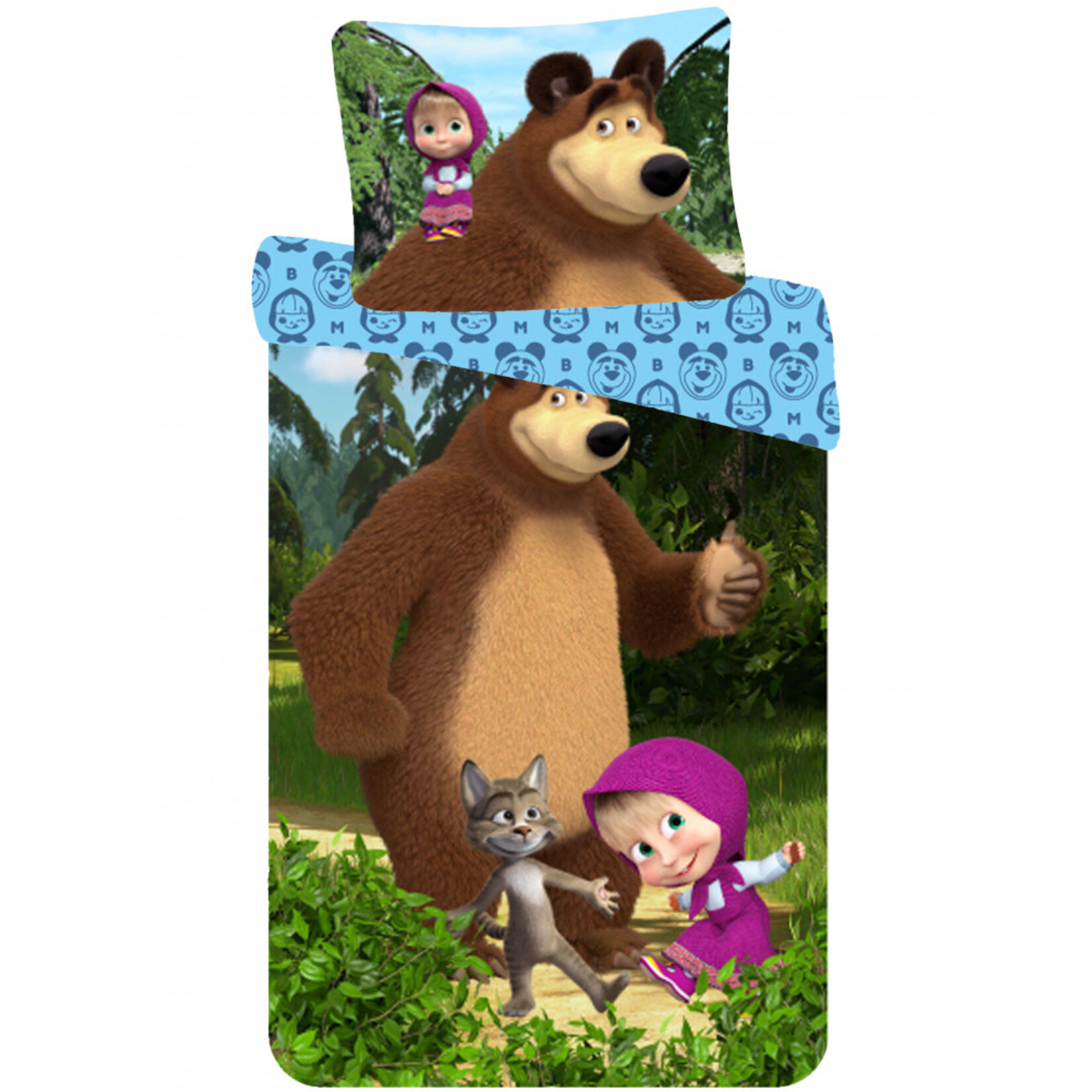 Mascha und der Bär Bettwäsche 140—200 cm, 70—90 cm