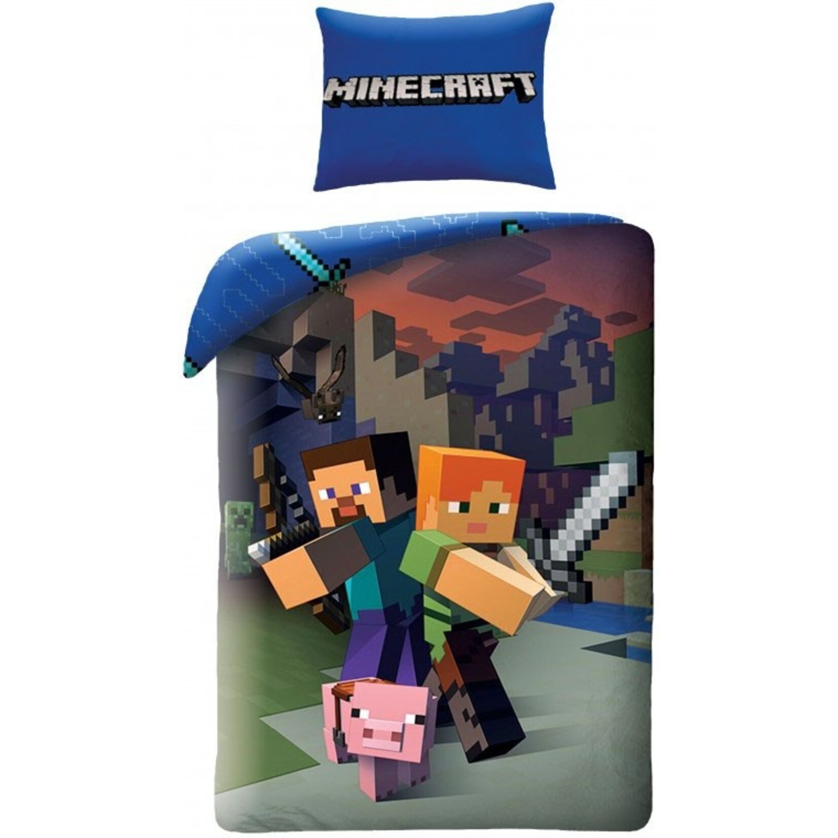 MINECRAFT Minecraft Bettwäsche Steve and Alex 140—200 cm, 70—90 cm