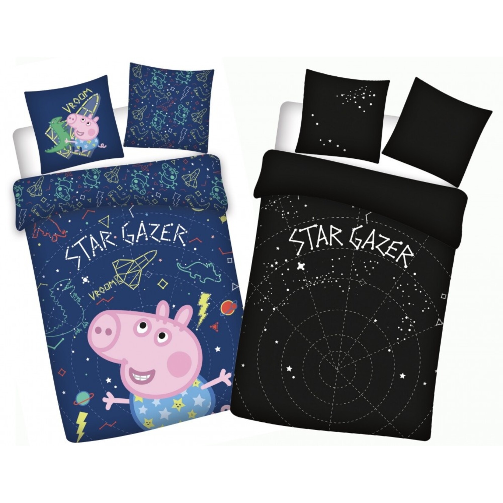 Peppa Wutz Bettwäsche (Leuchtet in der Dunkelheit) 100x135cm, 40x60cm
