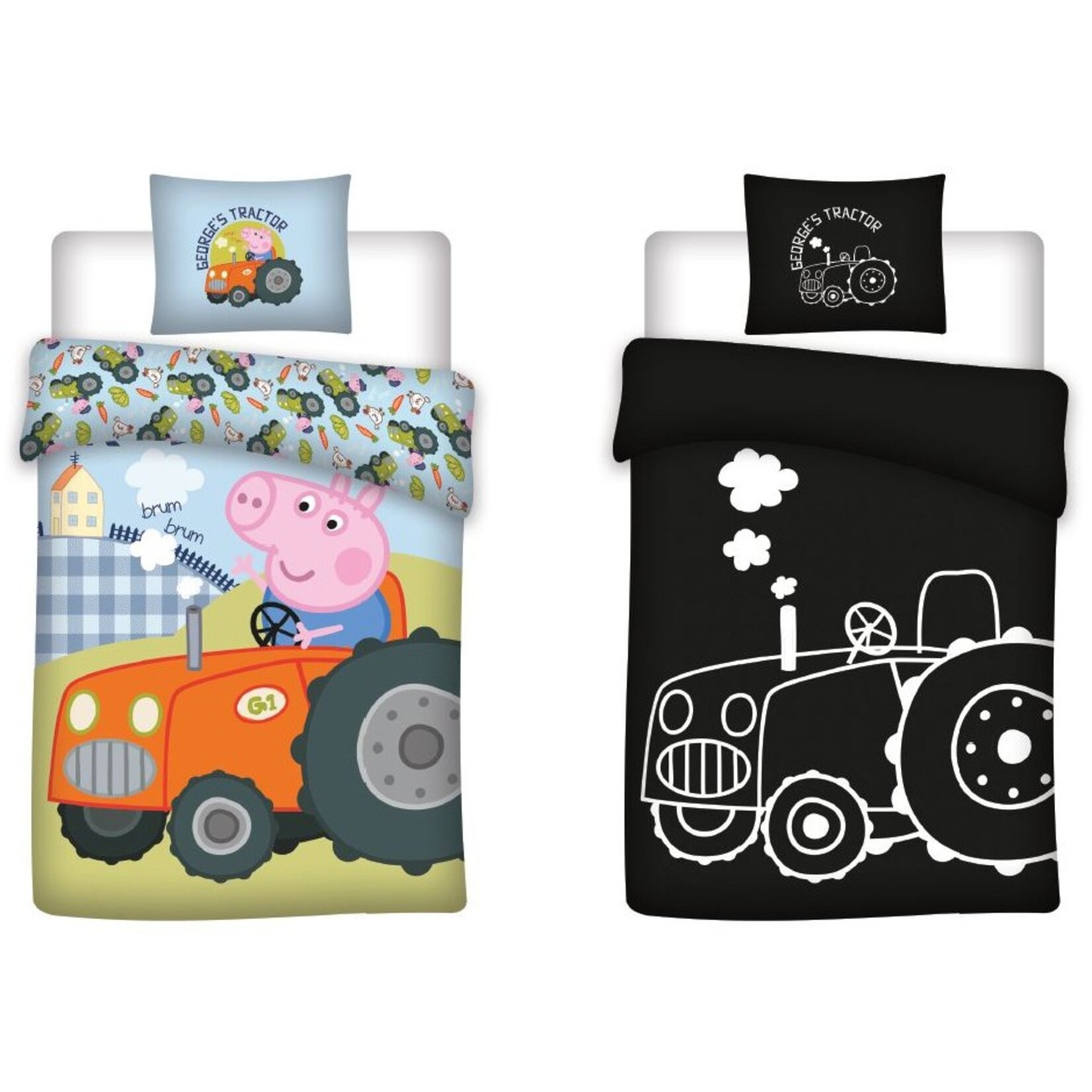 Peppa Wutz Bettwäsche (Leuchtet in der Dunkelheit) 100x135cm, 40x60cm