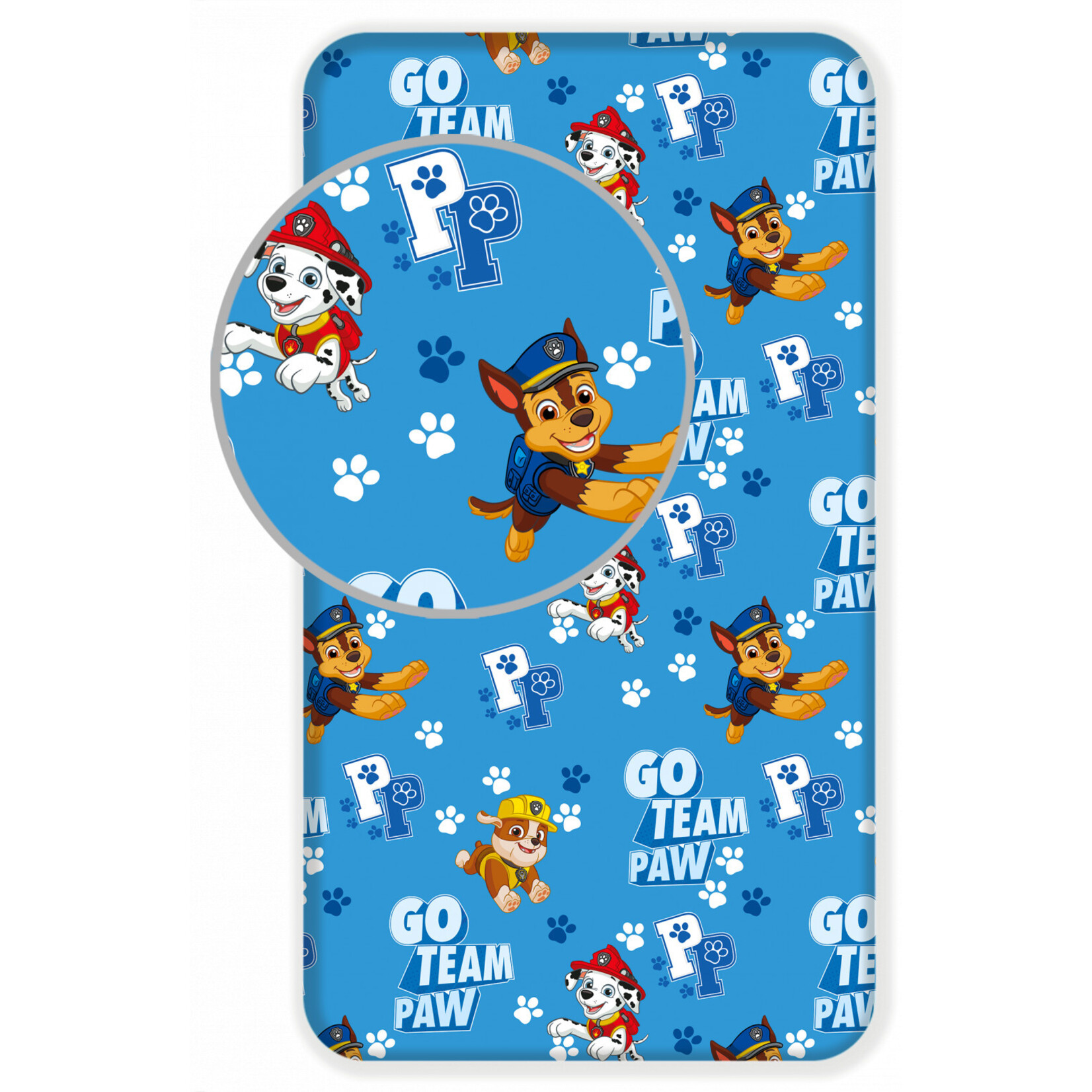 Paw Patrol Paw Patrol Paw Print Spannbettuch 90*200 cm