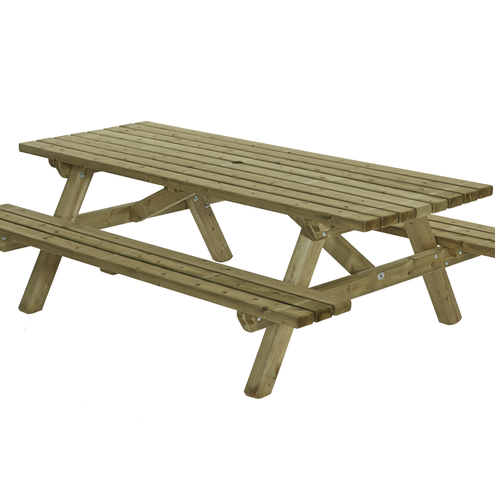 Stevige picknicktafel, lengte van 230cm, gemaakt van geïmpregneerd vurenhout