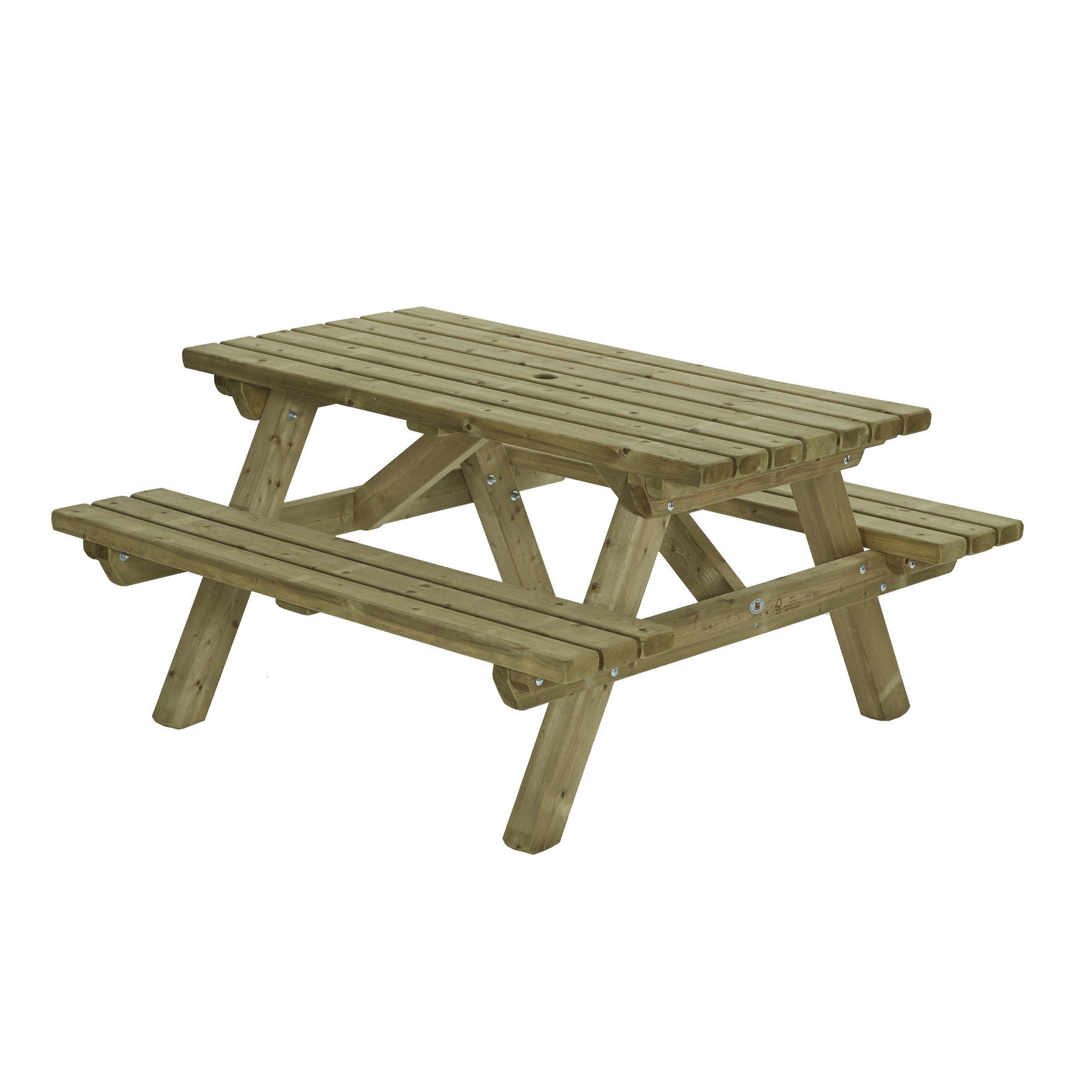 Stevige picknicktafel, lengte van 150cm, gemaakt van geïmpregneerd vurenhout