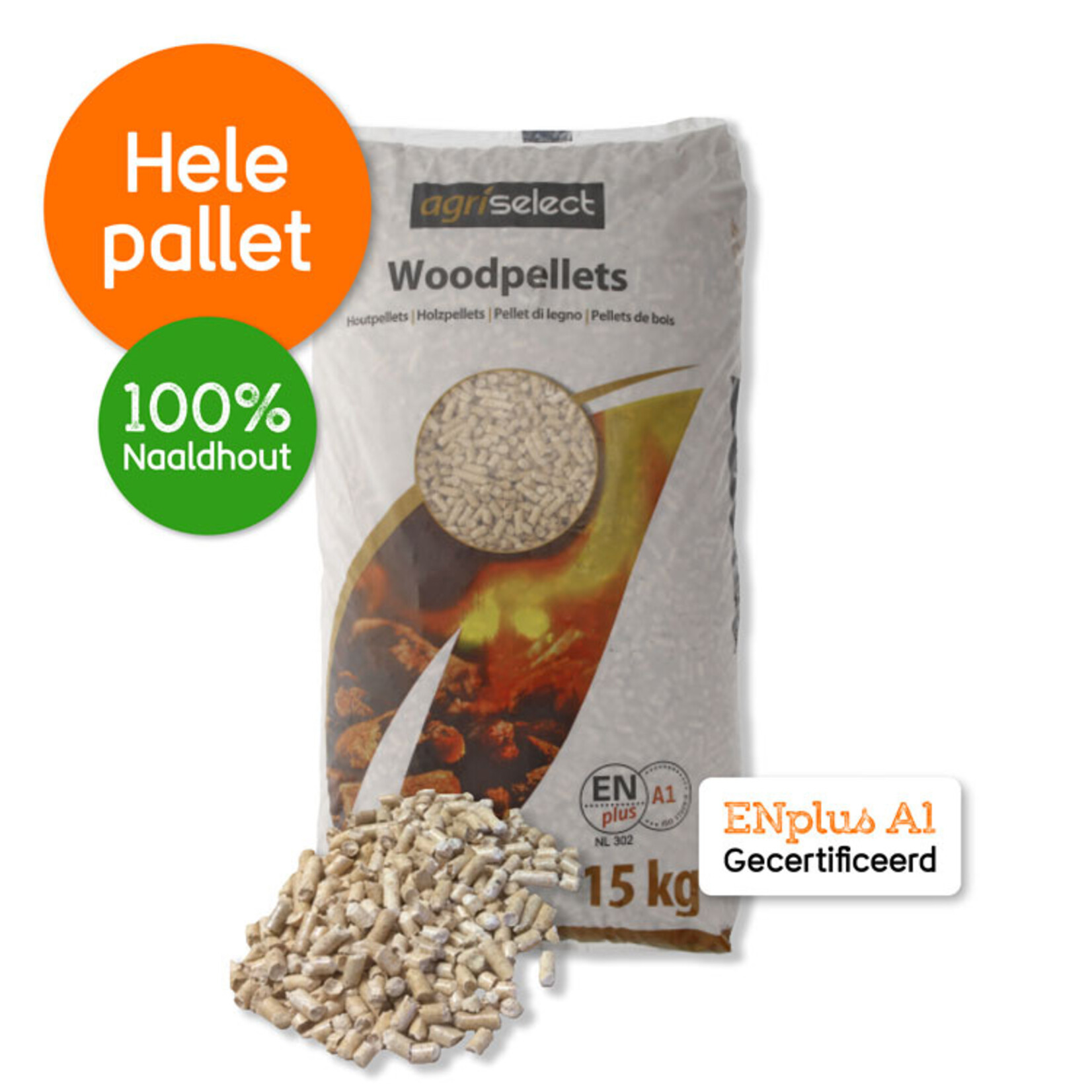 Agriselect ENplus A1 Virgin Wood Houtpellets (Naaldhout)