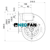 afzuigkap ventilator 1500 m3/h