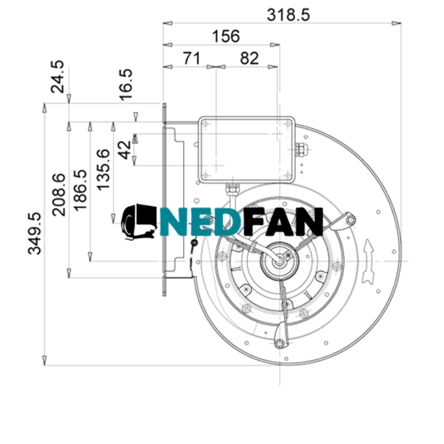nicotra ventilator ddm 7/7 - 1500 m3/h