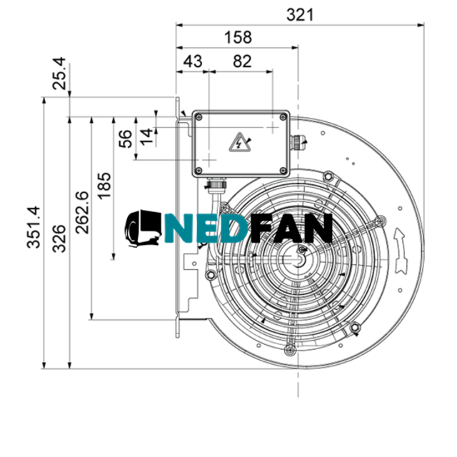 nicotra ventilator ddm 8/9 - 2500 m3/h