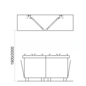 Eiland afzuigkap 2200x2400x(h)500