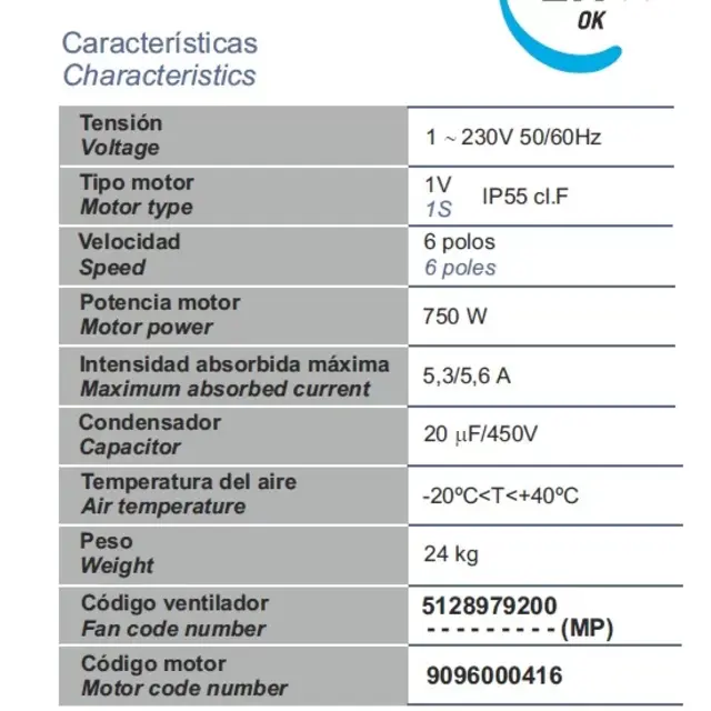 Soler en Palau afzuigmotor 6000 m3/h | CBM-12/12 750 6P RE VR