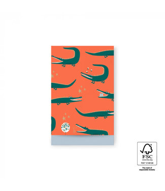 House of Products HOP | Inpakzakjes - Crocodile Poppy Red - Sky Blue- 12 x 19 cm (5 st)