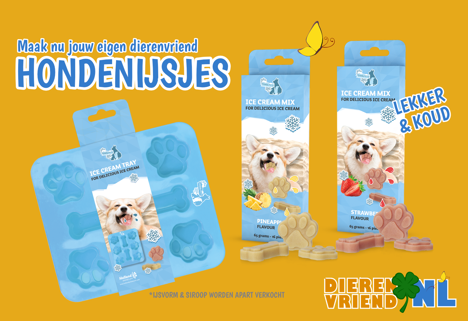 Ijsblokjesvorm Hondensiroop voor de hond!