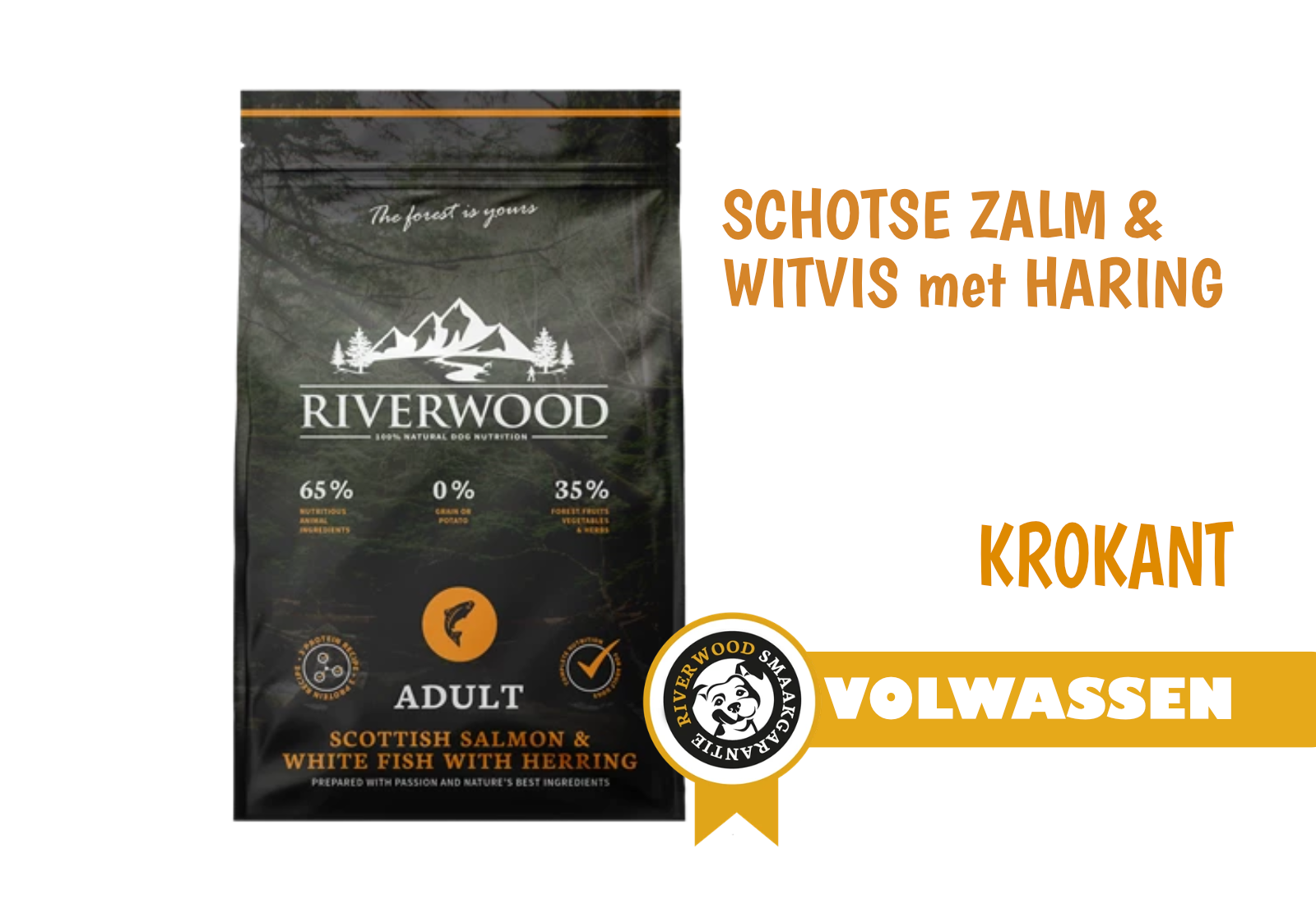 2 kg Hondenbrokken Schotse Zalm, Witvis & Haring