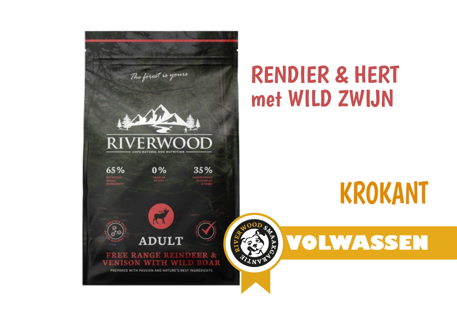 2 kg Hondenbrok Rendier, Hert & Everzwijn