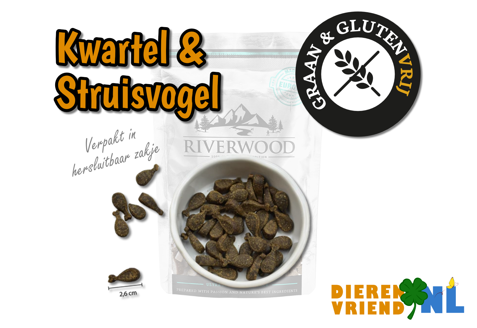 200 gram Kwartel & Struisvogel Beloningssnoepjes