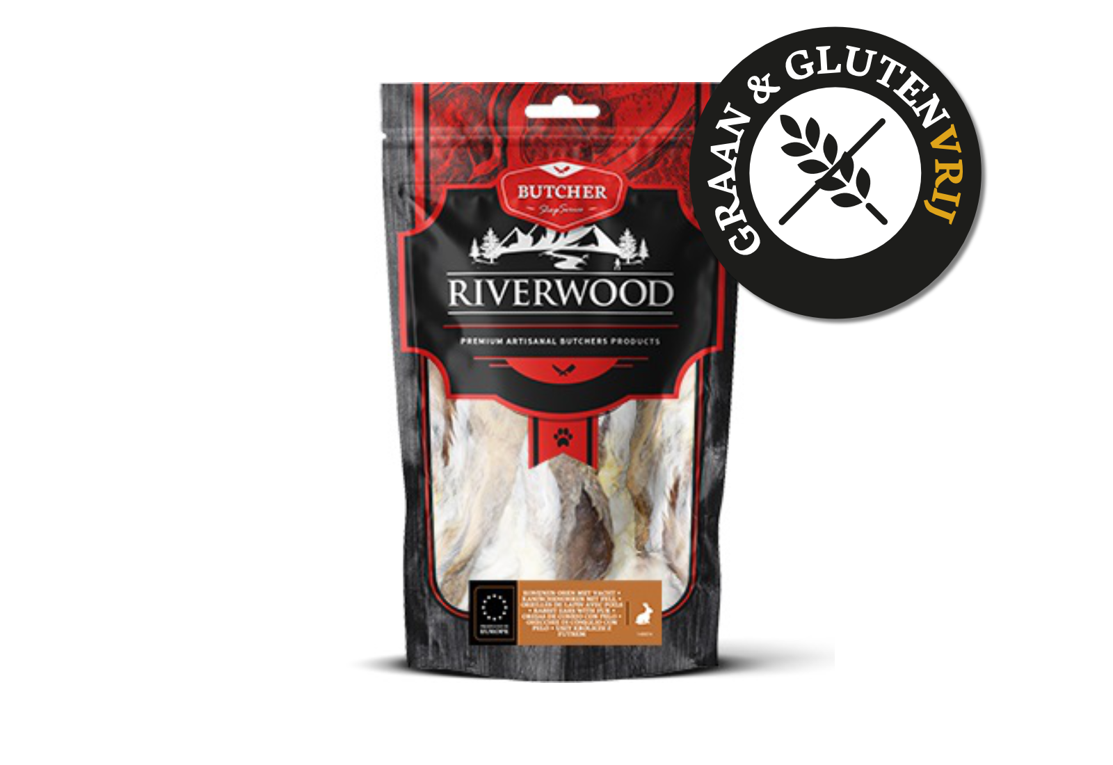 100 gram Konijnenoren met vacht Snack
