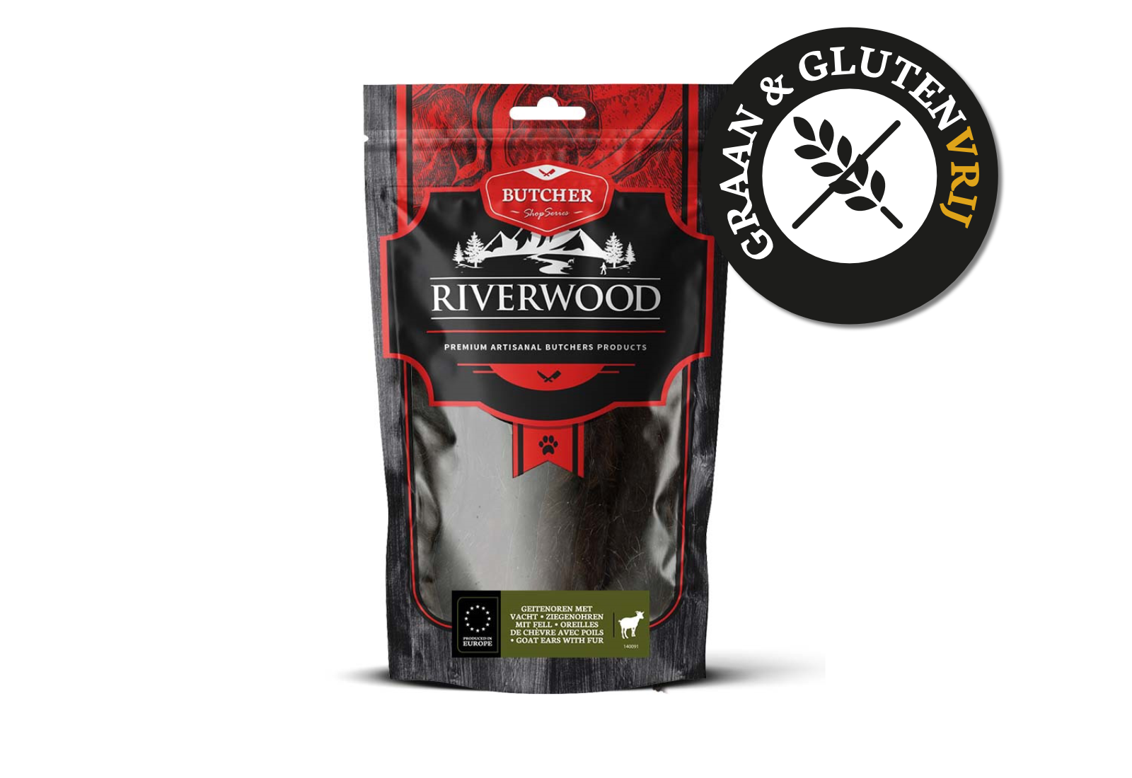 100 gram Geitenoren met vacht Snack