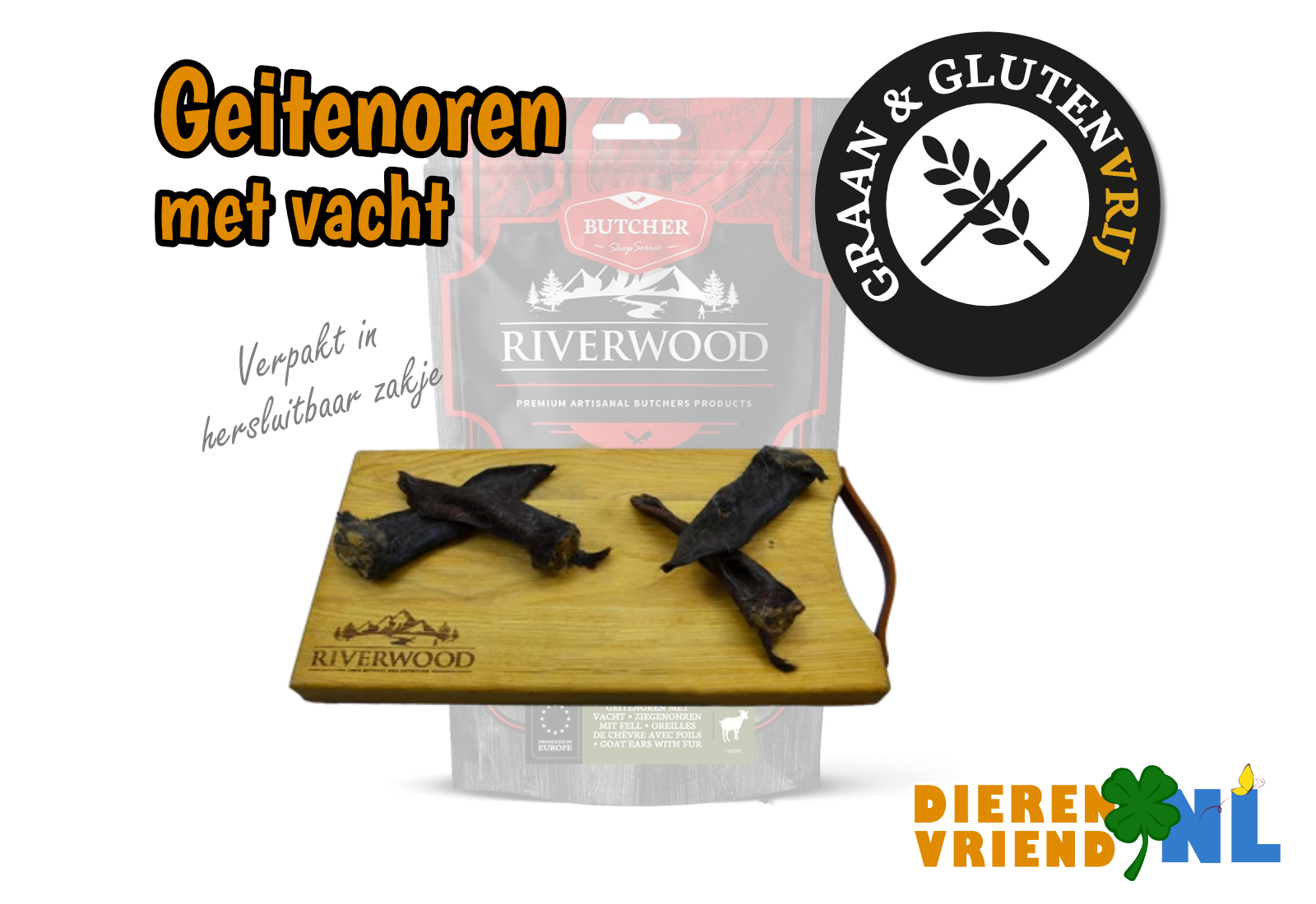 100 gram Geitenoren met vacht Snack