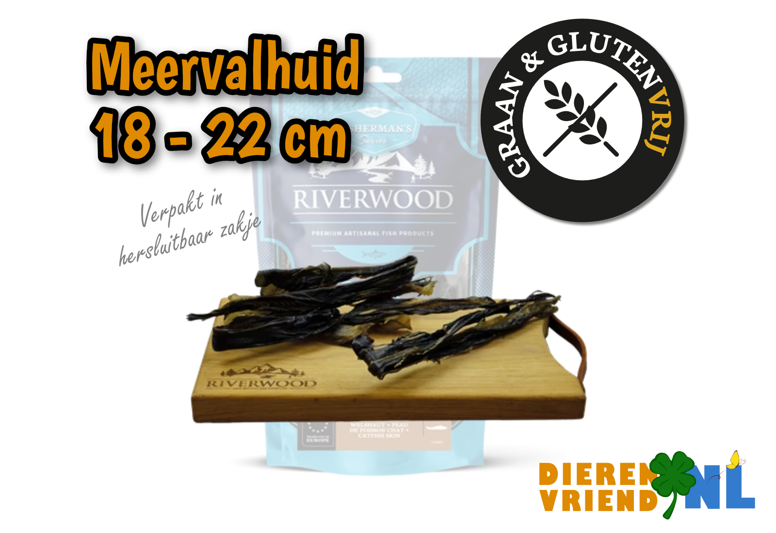 200 gram Meervalhuid 18-22 cm Snack