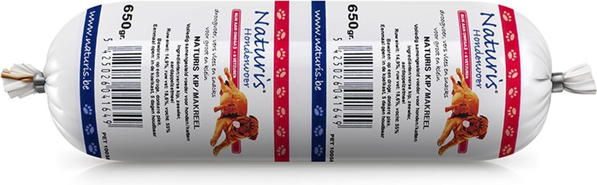 Kip & Makreel Gestoomd vleesrol 650 gram