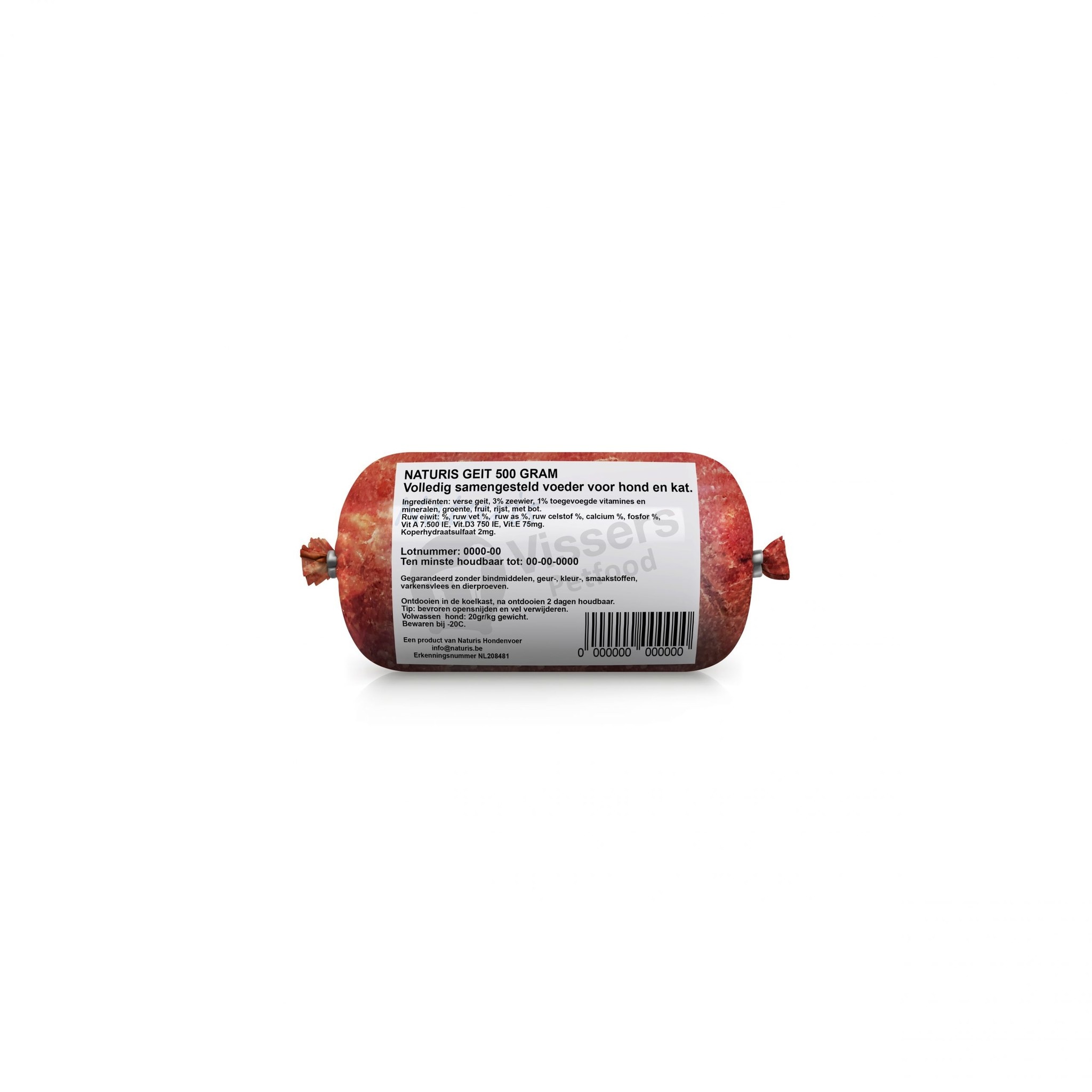 Geit Vers ingevroren vleesrol 500 gram