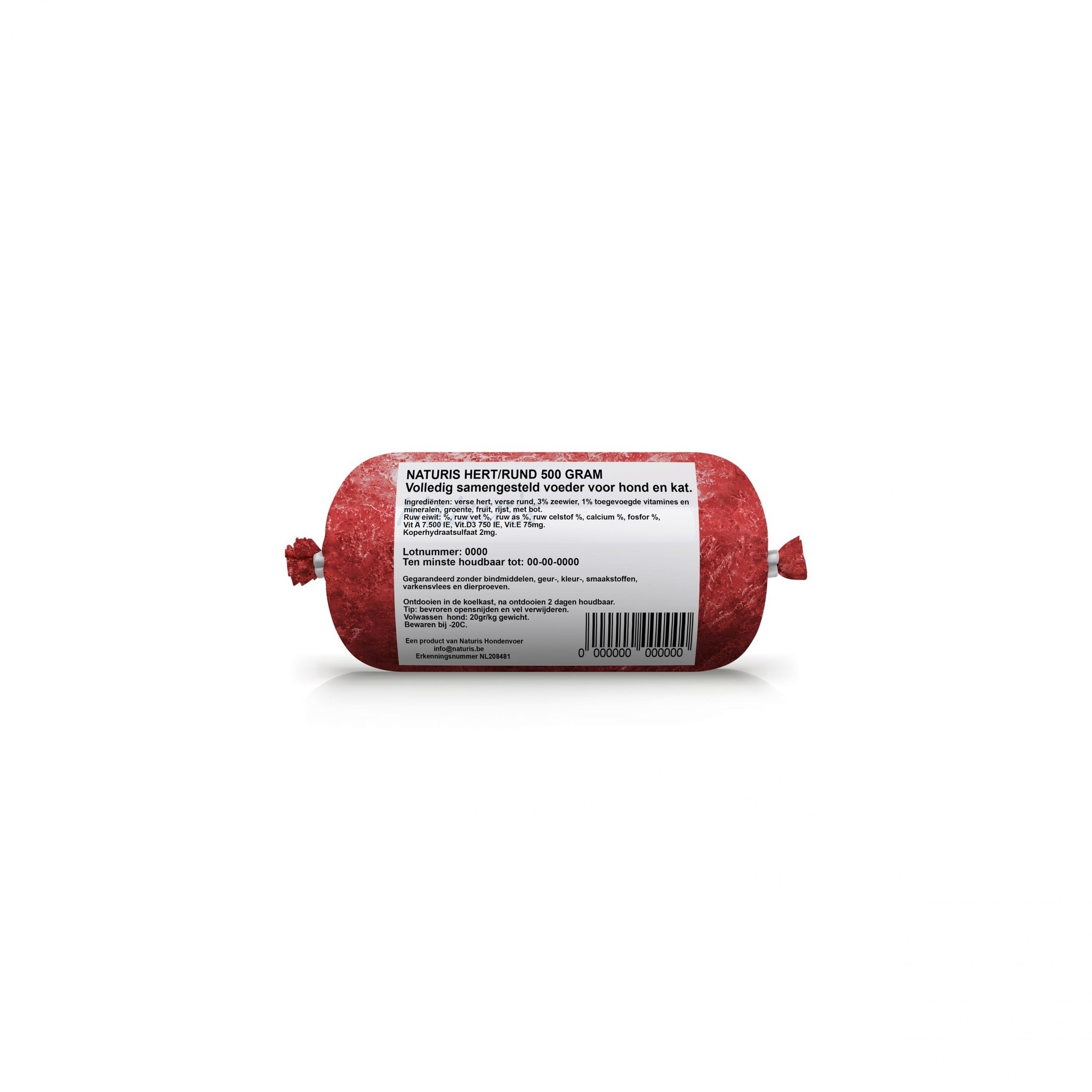 Hert Vers ingevroren vleesrol 500 gram