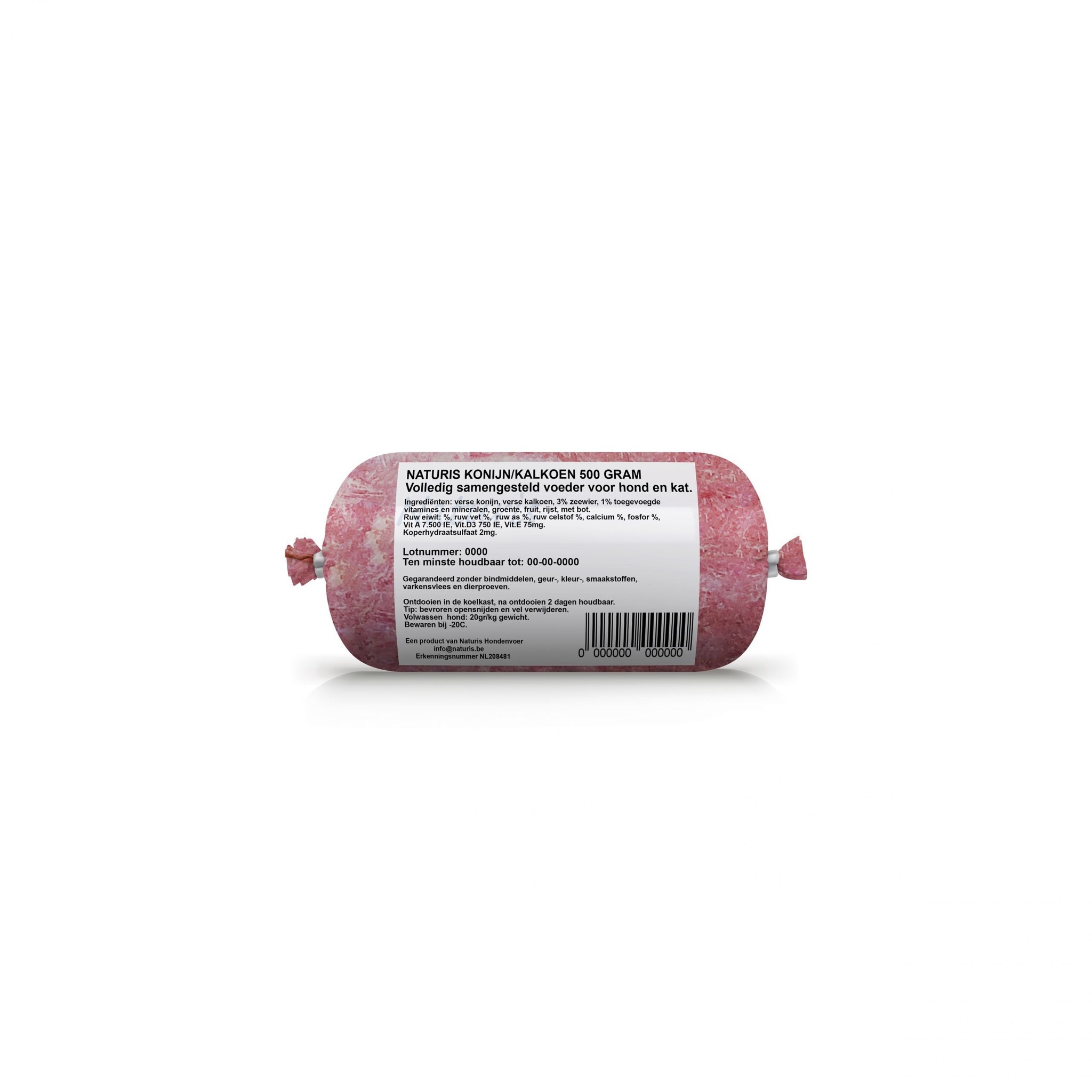 Konijn Vers ingevroren vleesrol 500 gram