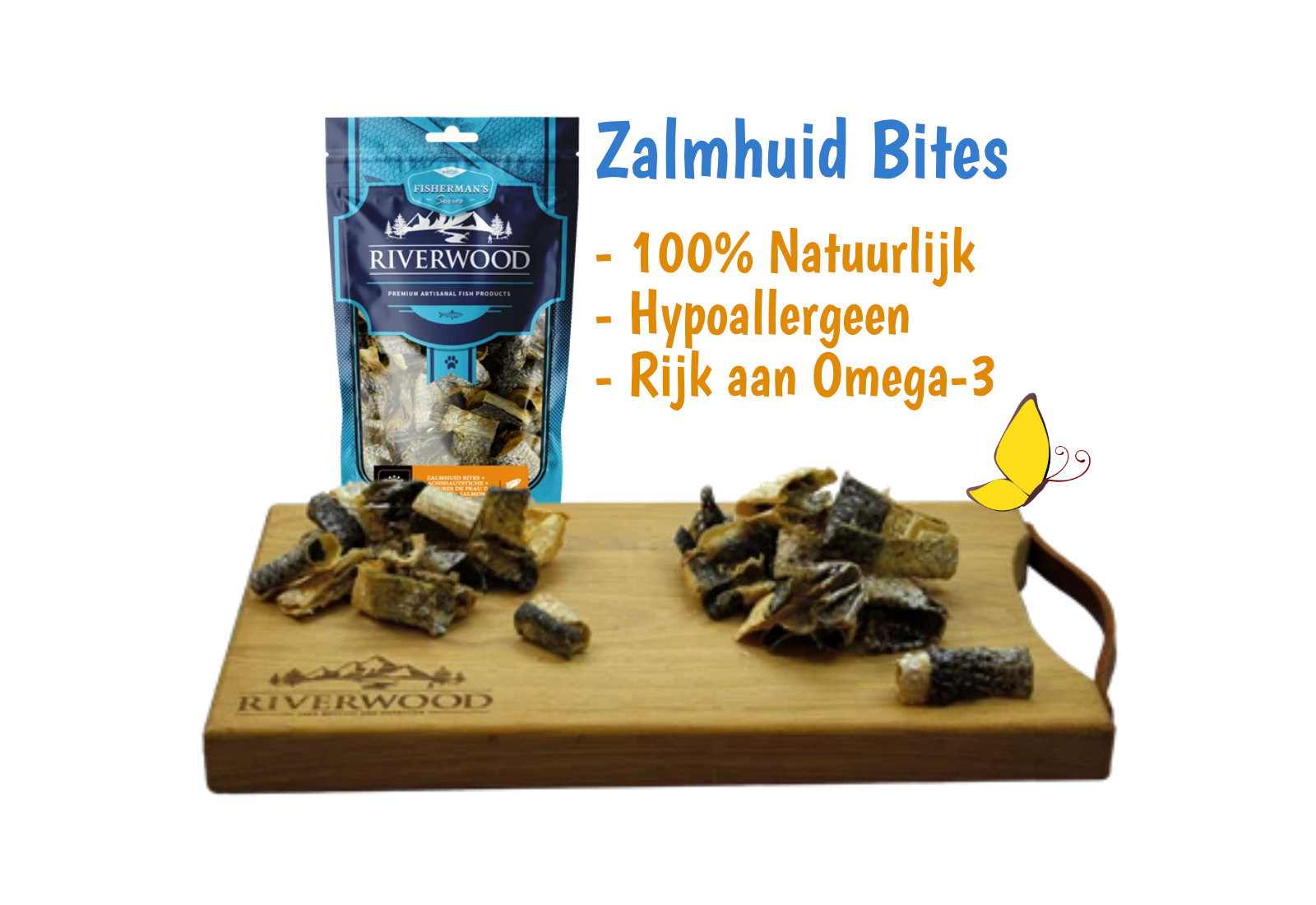 Riverwood Zalmhuid bites 100 gram