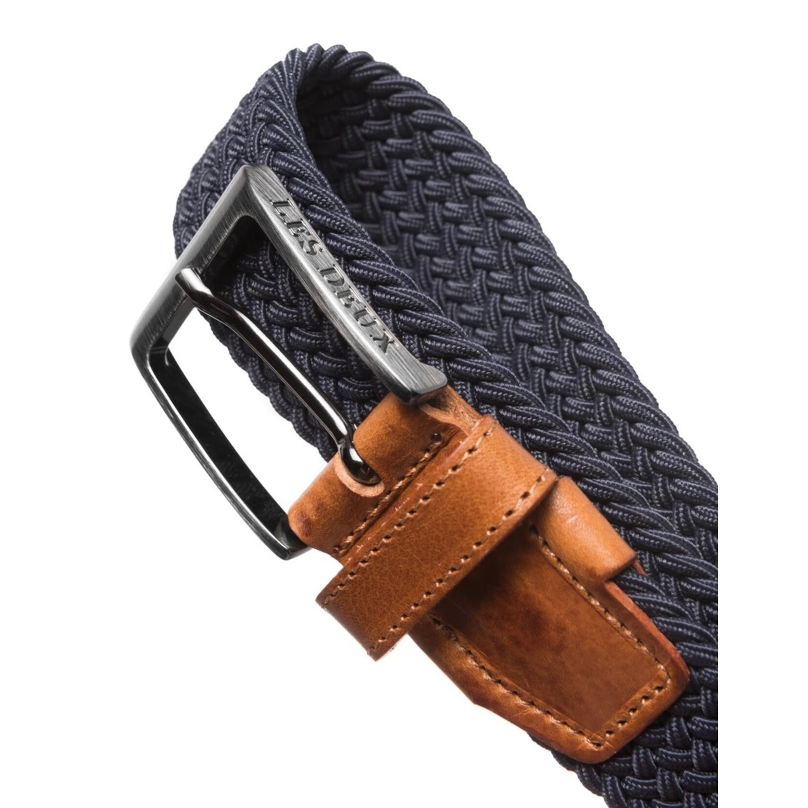 Les Deux Walker webbing belt navy
