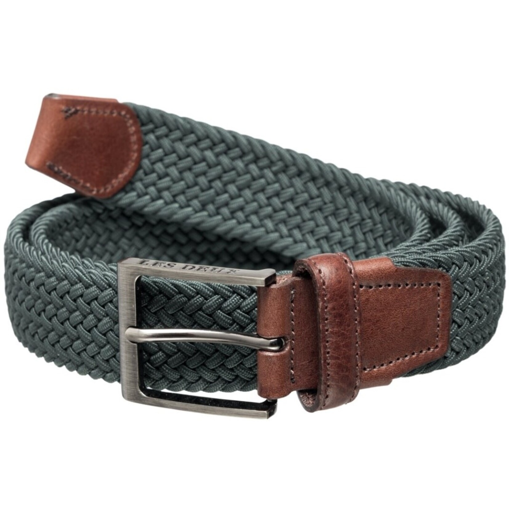 Les Deux Walker Webbing Belt Pine Green