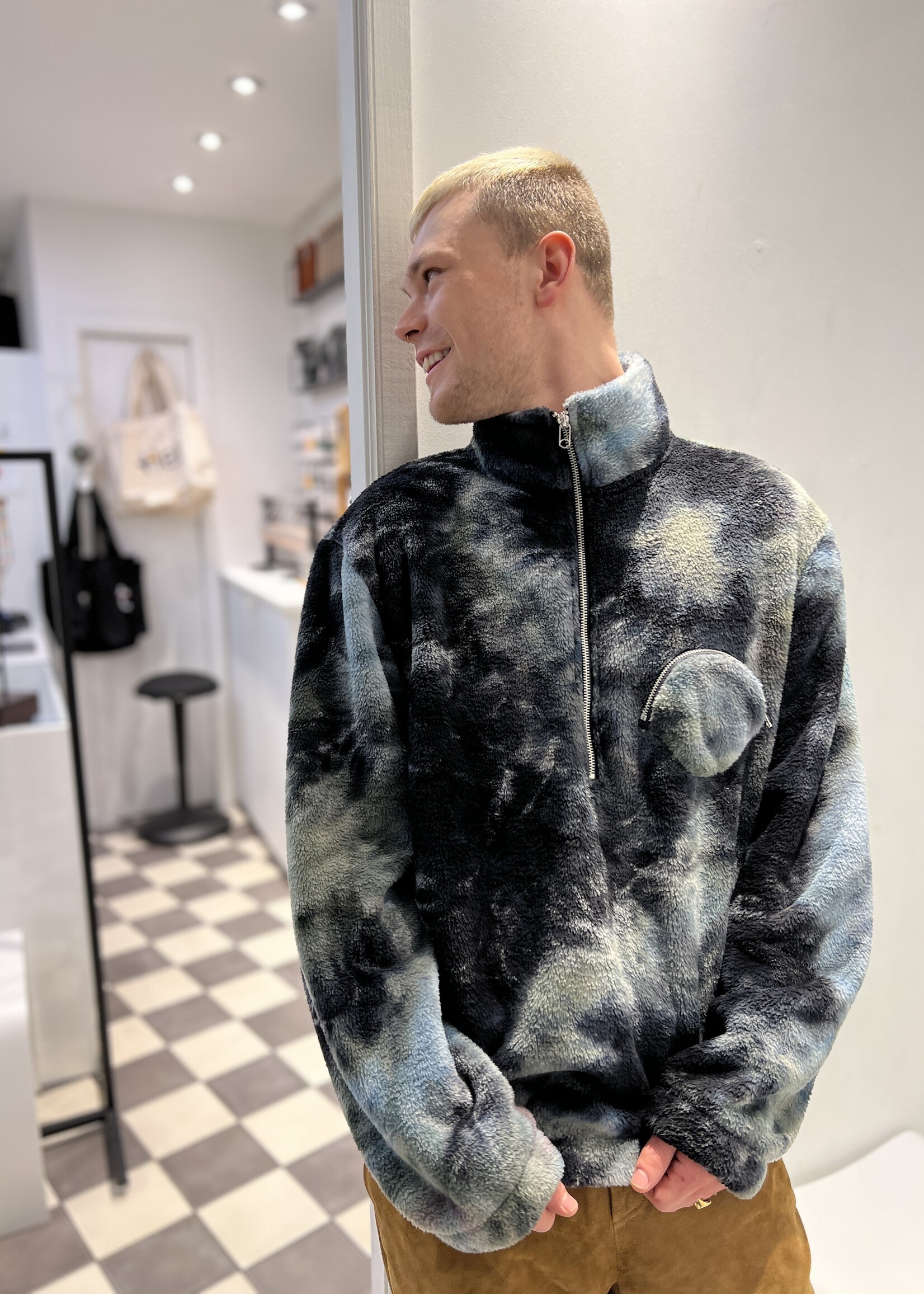 New Amsterdam Surf Association New Amsterdam Surf Association Half Zip Oyster Tie dye