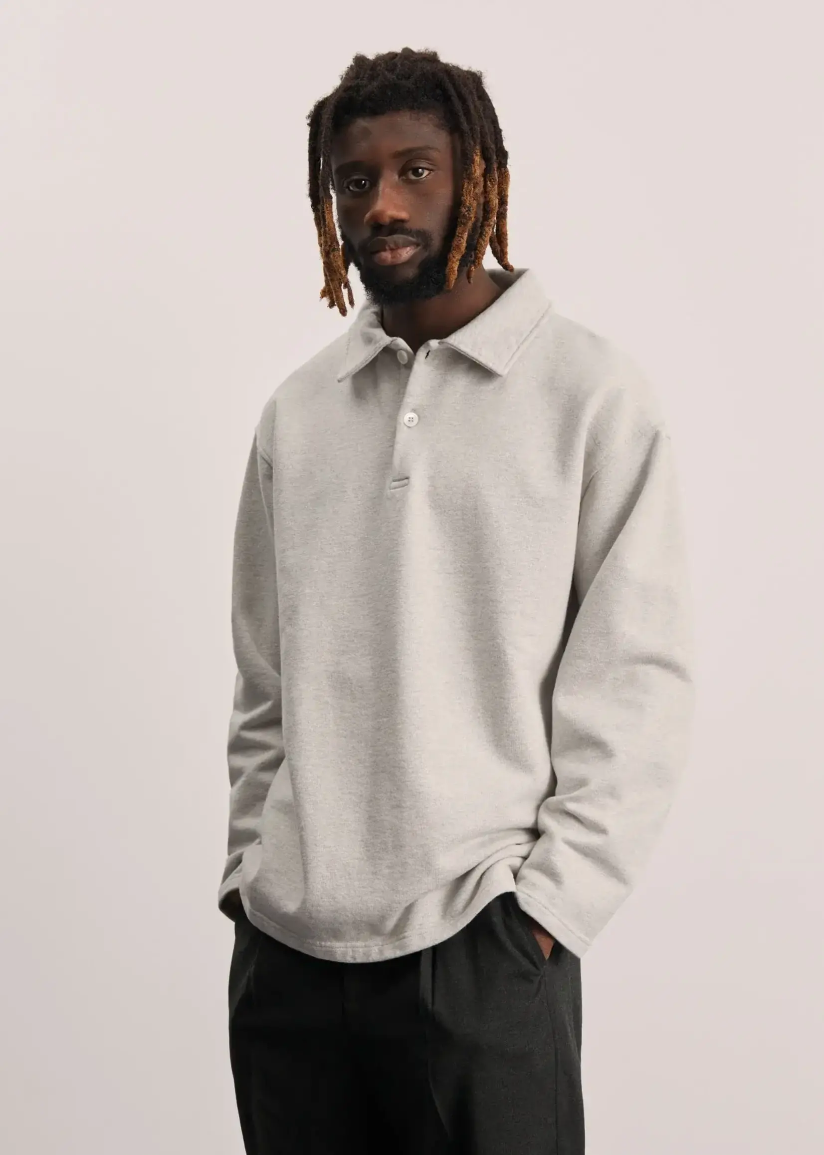 Another Aspect Another Aspect polo shirt 1.0 light grey mel