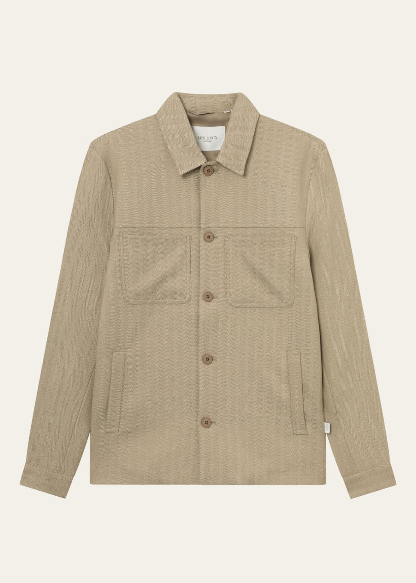 Les Deux Les Deux Marseille Herringbone Jacket Walnut/Light Desert Sand